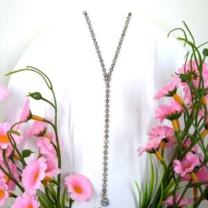Y Shaped 18 Inch Vintage Y2K Genuine Crystal Necklace
